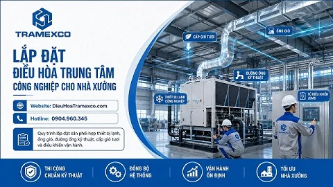 Lắp đặt điều hòa trung tâm công nghiệp cho nhà xưởng