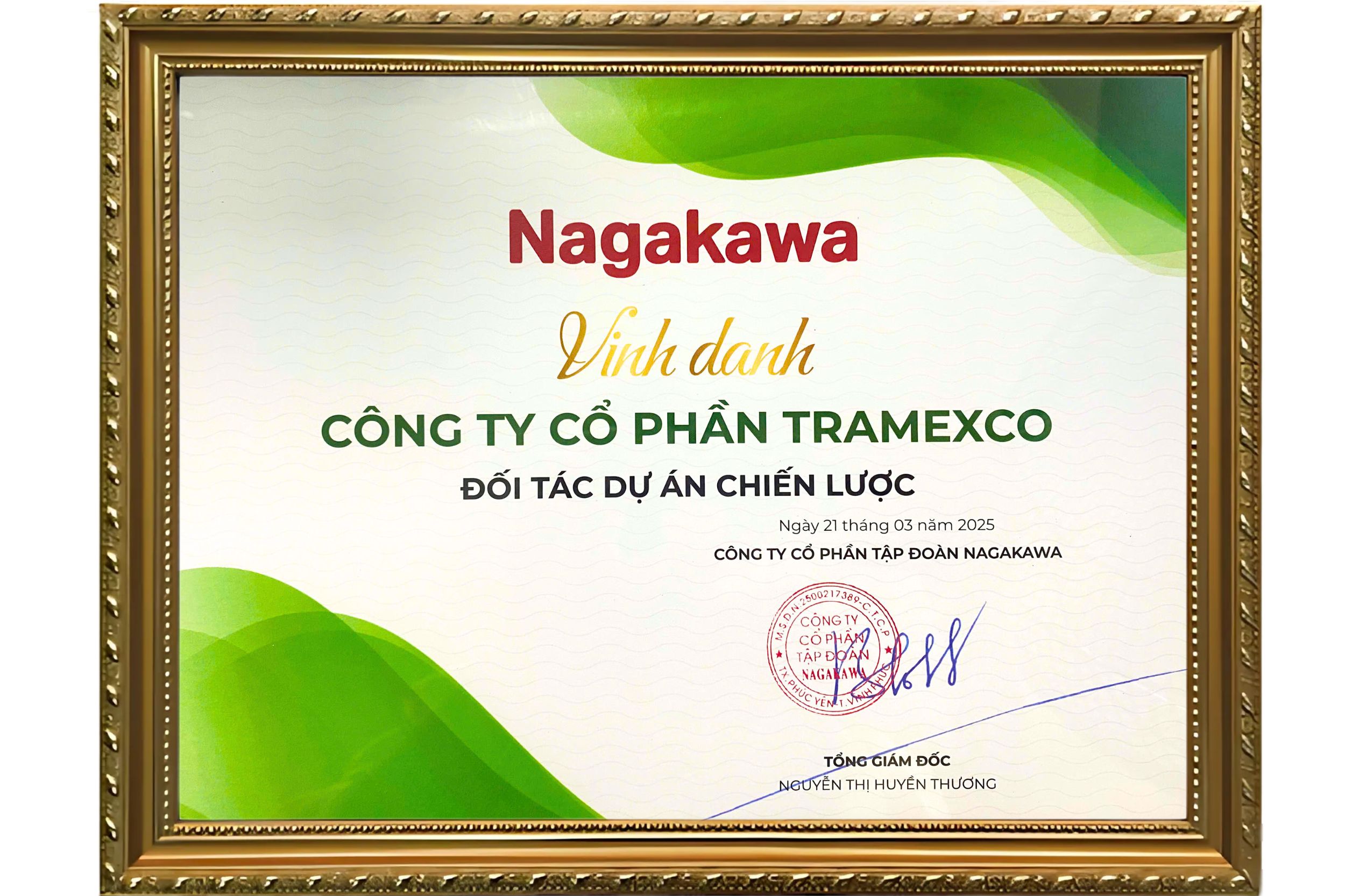 Nagakawa Vinh Danh Tramexco Là Đối Tác Dự Án Chiến Lược Ngày 21/03/2025