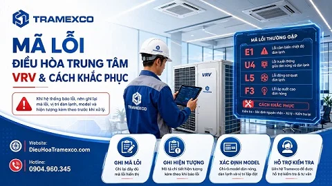 Những mã lỗi điều hòa trung tâm VRV và phương pháp khắc phục