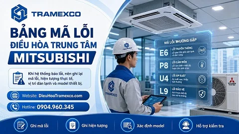 Update bảng mã lỗi điều hòa trung tâm Mitsubishi đầy đủ