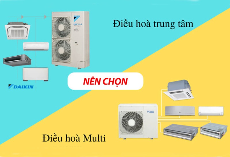 Điểm khác nhau của điều hoà trung tâm VRV và điều hoà Multi Daikin