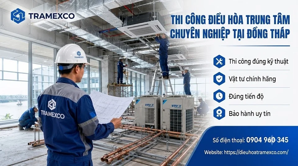 Kỹ sư thiết kế hệ thống điều hòa trung tâm cho công trình tại Đồng Tháp