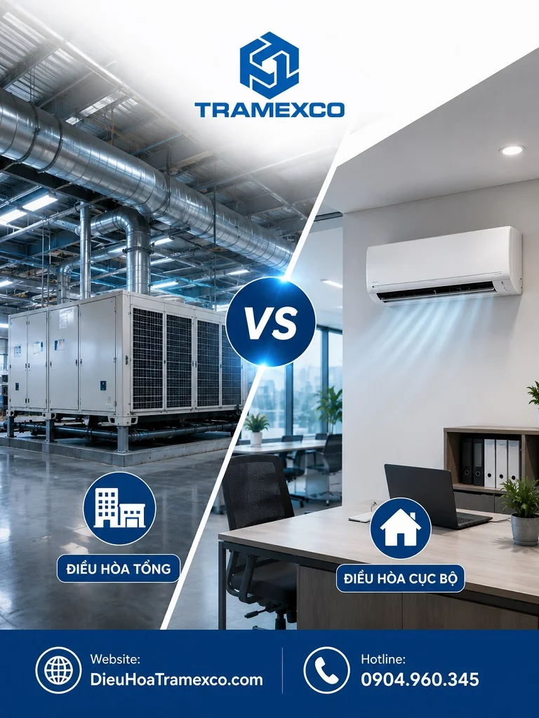 Tư vấn lựa chọn điều hòa tổng và điều hòa cục bộ cho công trình