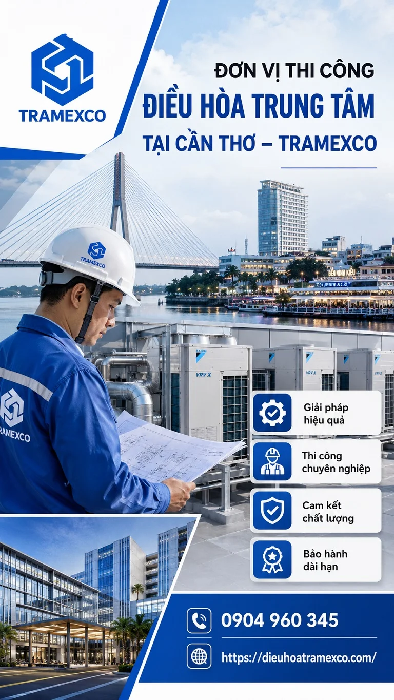 Thi công hệ thống điều hòa trung tâm tại Cần Thơ
