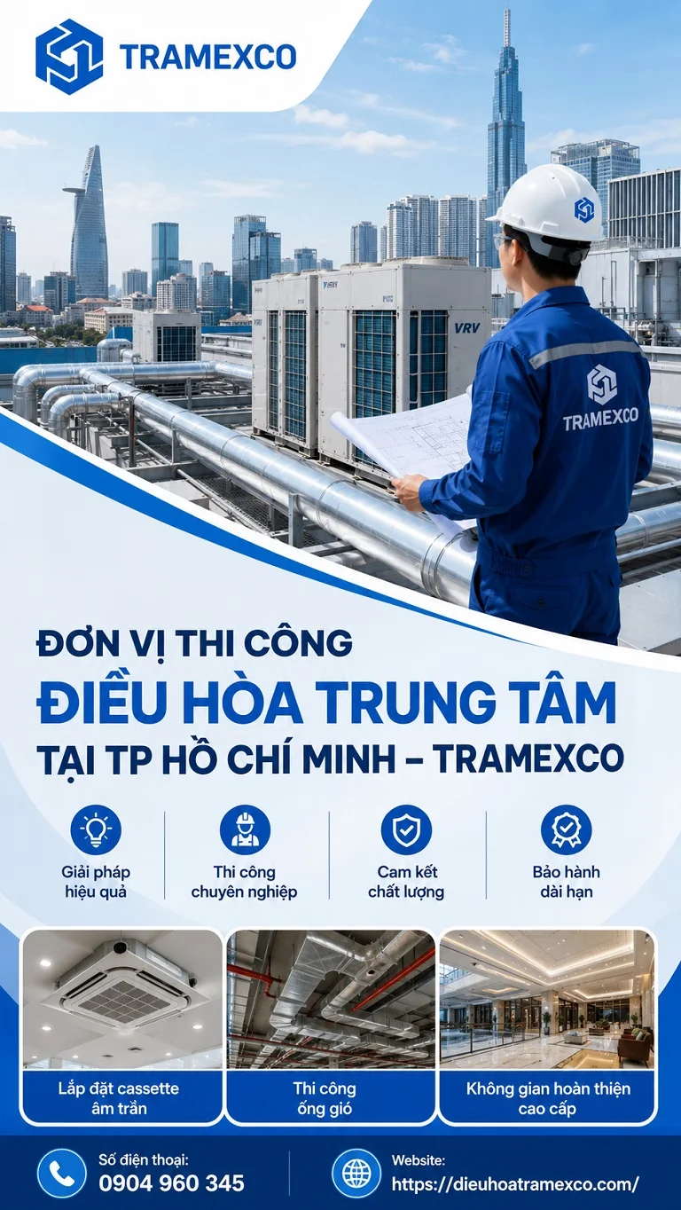Thiết kế và thi công điều hòa trung tâm tại TP Hồ Chí Minh