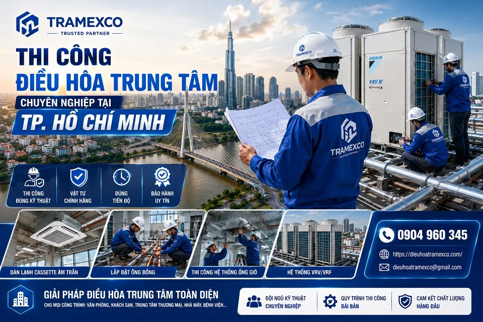 Thiết kế điều hòa trung tâm cho công trình tại TP Hồ Chí Minh