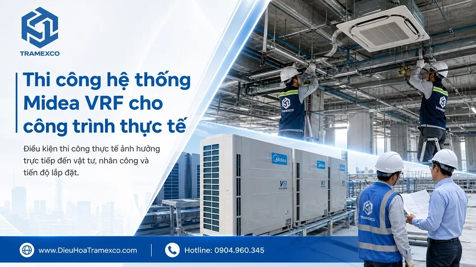 Thi công hệ thống Midea VRF cho công trình thực tế