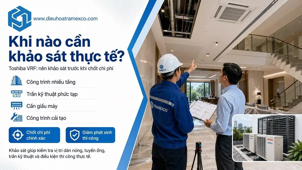 Thi công hệ thống Toshiba VRF tại công trình thực tế
