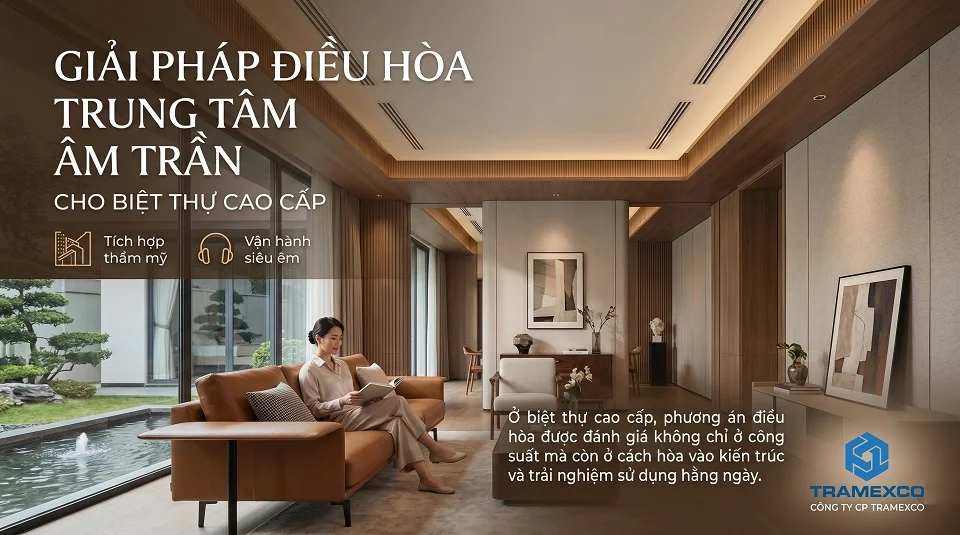 Giải pháp điều hòa trung tâm âm trần cho biệt thự cao cấp ưu tiên thẩm mỹ và độ êm