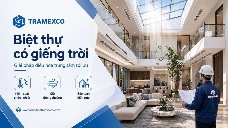 Phương án thi công điều hòa trung tâm cho biệt thự có giếng trời
