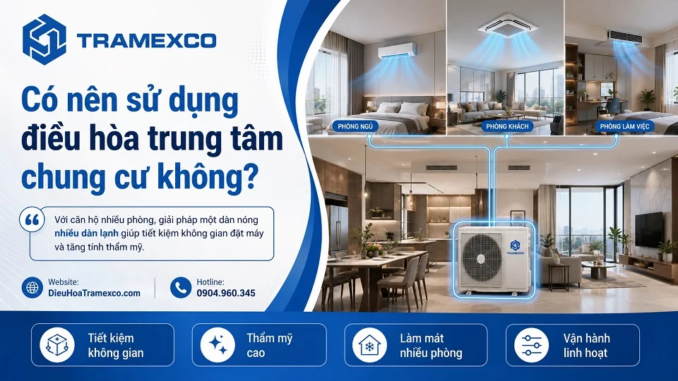 Giải pháp điều hòa tổng cho căn hộ chung cư nhiều phòng