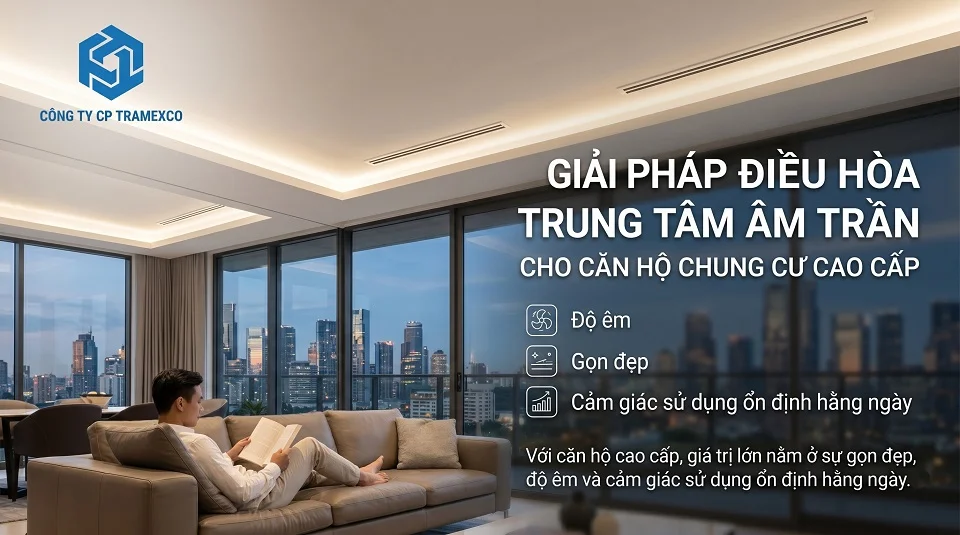 Giải pháp điều hòa trung tâm cho căn hộ chung cư cao cấp với thiết kế âm trần gọn gàng