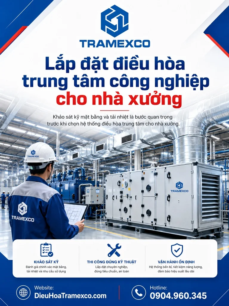Kỹ sư khảo sát lắp đặt điều hòa trung tâm công nghiệp cho nhà xưởng