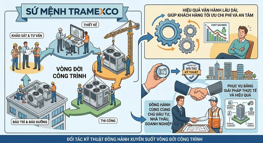Sứ mệnh của Tramexco trong lĩnh vực điều hòa trung tâm