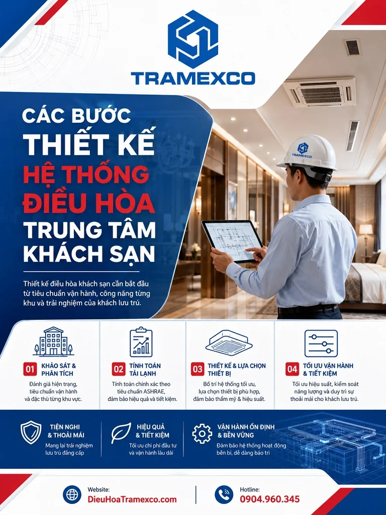 Kỹ sư tư vấn thiết kế hệ thống điều hòa trung tâm cho khách sạn