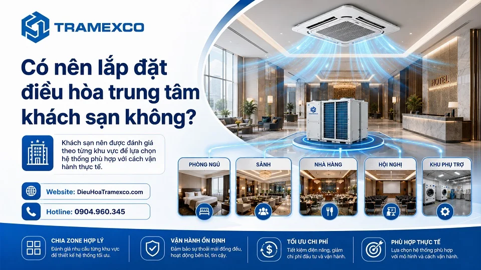 Giải pháp lắp đặt điều hòa trung tâm cho khách sạn theo từng khu vực