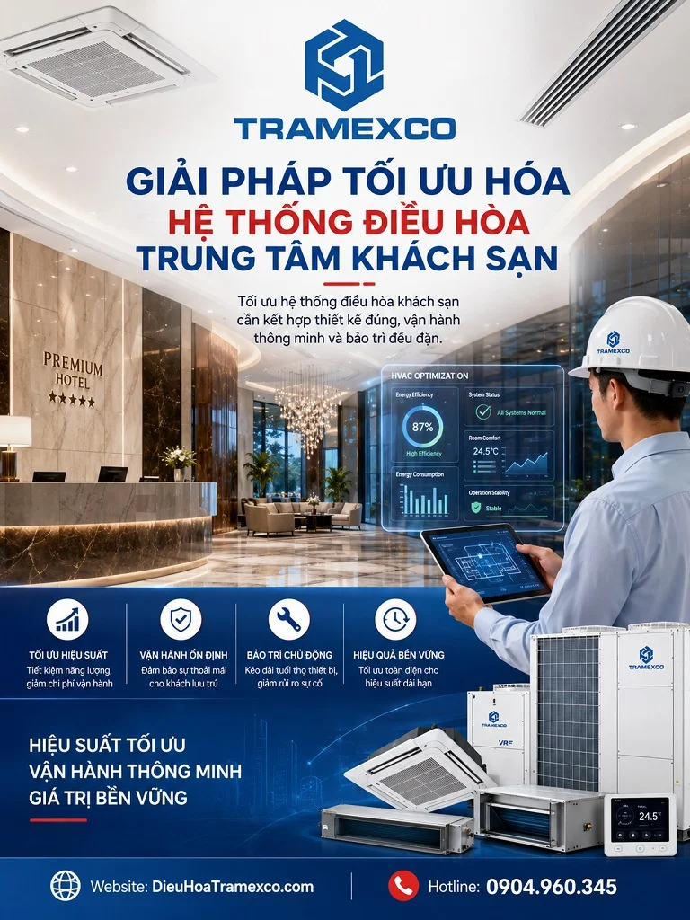 Kỹ sư tối ưu hệ thống điều hòa trung tâm cho khách sạn