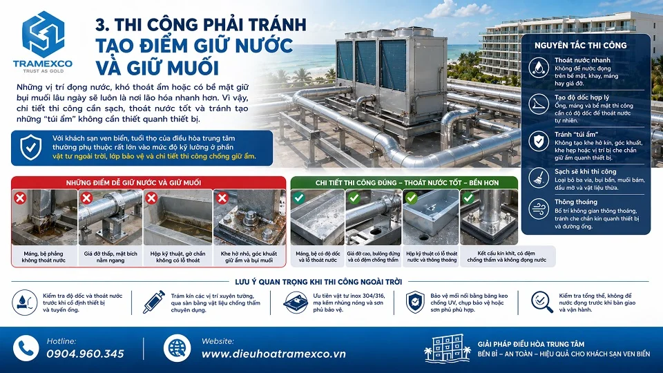 Vật tư lớp bảo vệ và thi công ưu tiên cho điều hòa trung tâm khách sạn ven biển
