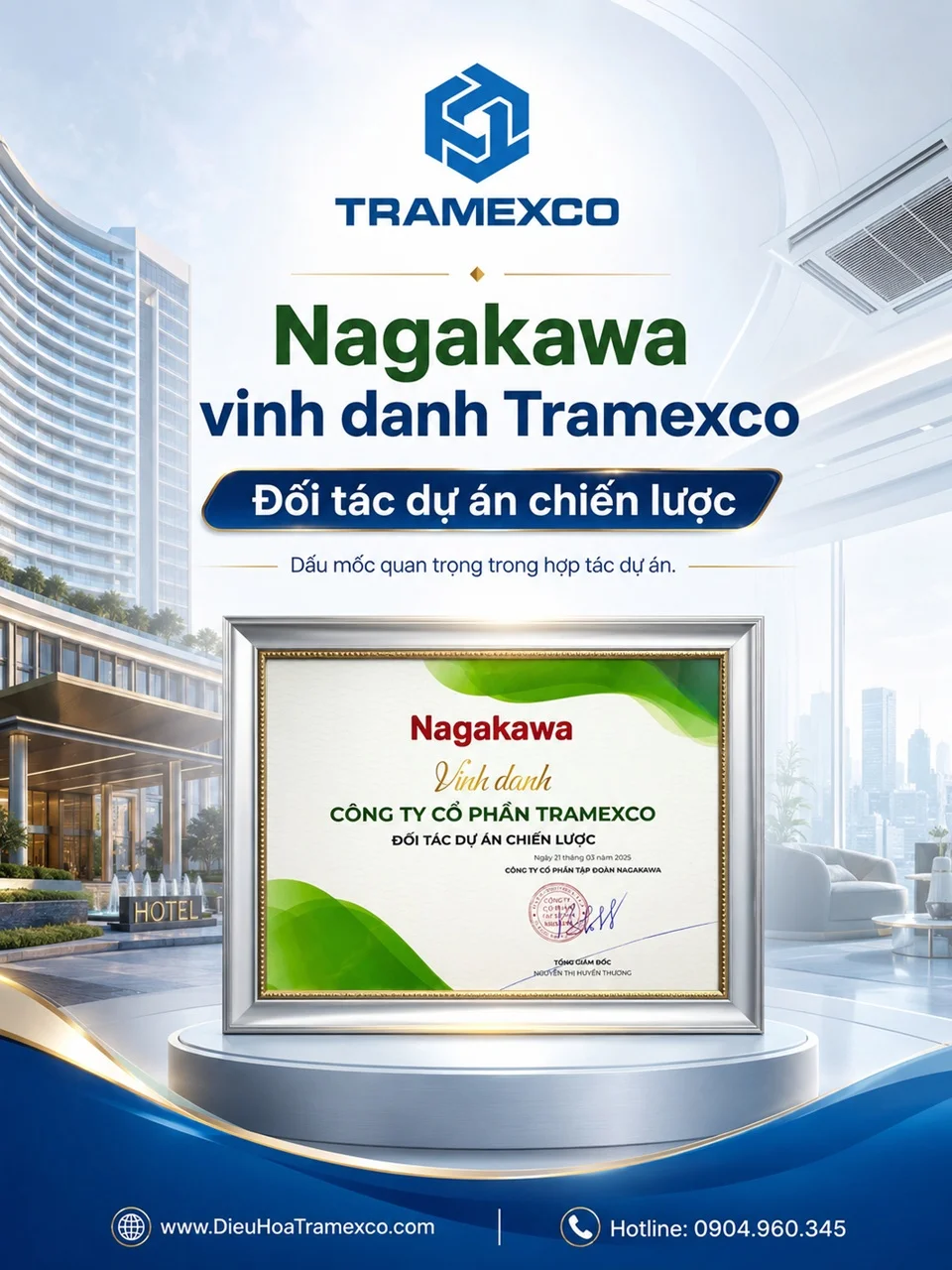 Nagakawa vinh danh Công ty Cổ phần Tramexco là đối tác dự án chiến lược