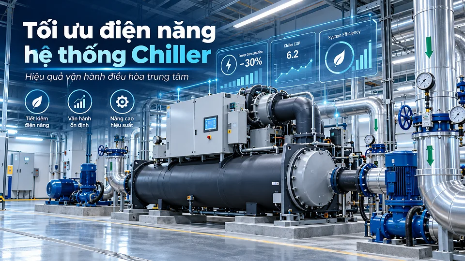 Hệ thống điều hòa trung tâm Chiller và thiết bị phụ trợ