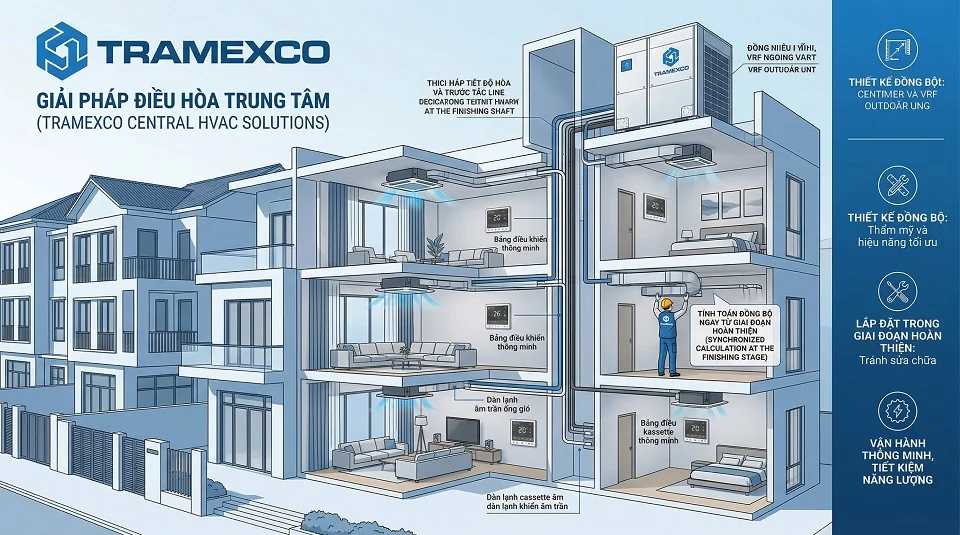 Giải pháp điều hòa trung tâm cho biệt thự và nhà phố nhiều tầng
