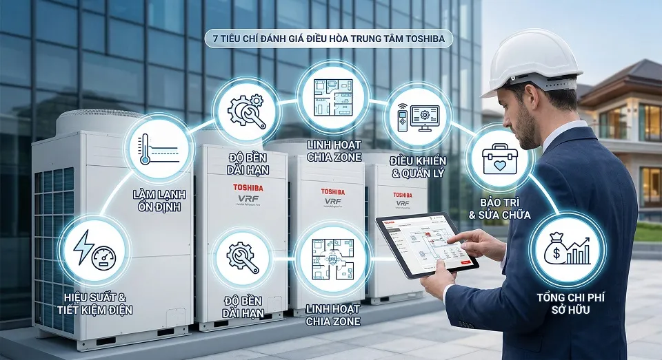 7 tiêu chí đánh giá điều hòa trung tâm Toshiba cho công trình