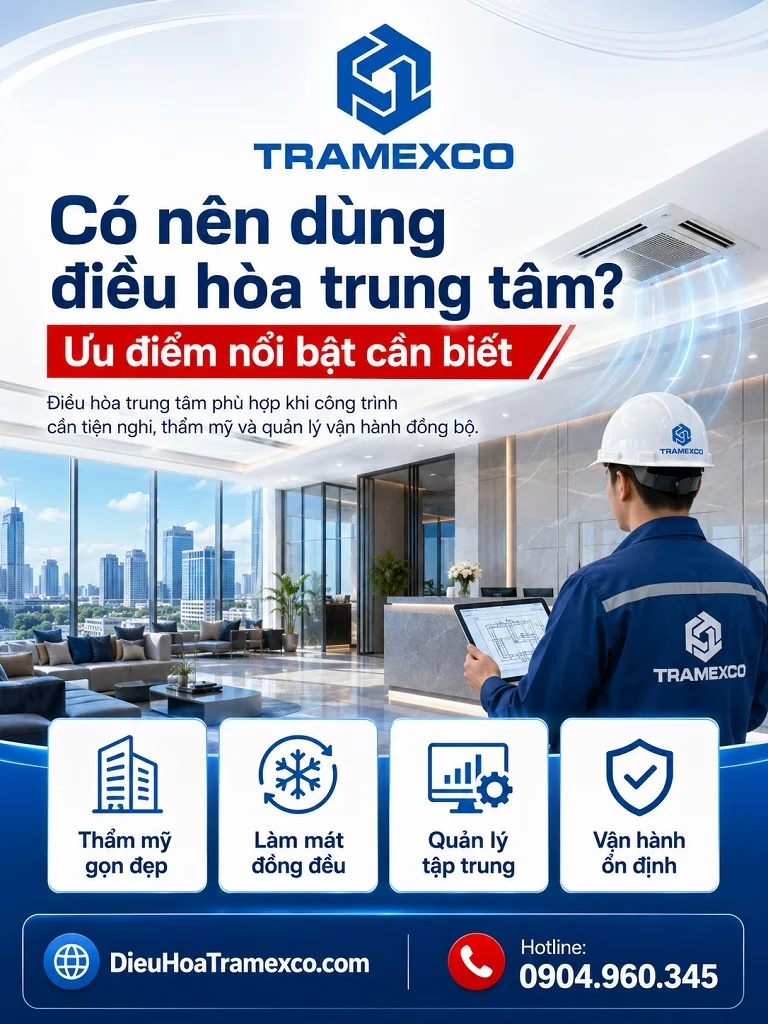 Không gian biệt thự hiện đại sử dụng hệ thống điều hòa trung tâm thẩm mỹ
