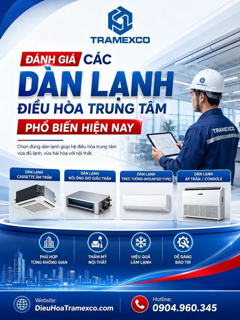 Không gian nội thất sử dụng dàn lạnh điều hòa trung tâm âm trần thẩm mỹ