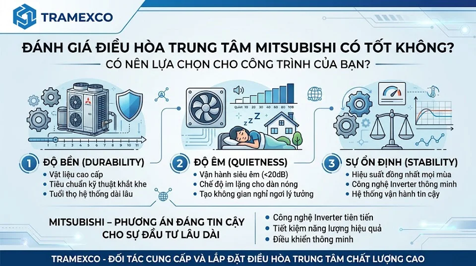 Đánh giá điều hòa trung tâm Mitsubishi cho nhà ở và biệt thự
