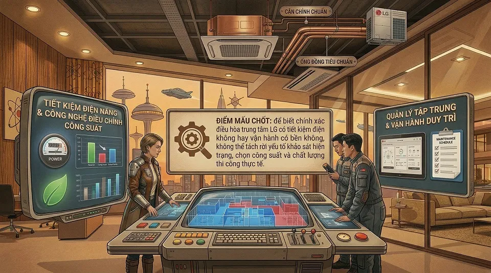 Đánh giá hệ thống điều hòa trung tâm LG theo hiệu suất và quản lý vận hành