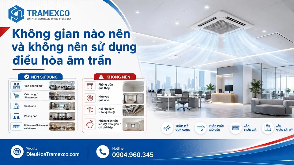 So sánh điều hòa cassette âm trần và điều hòa giấu trần nối ống gió