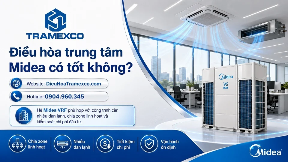 Giải pháp điều hòa trung tâm Midea VRF cho công trình nhiều khu vực