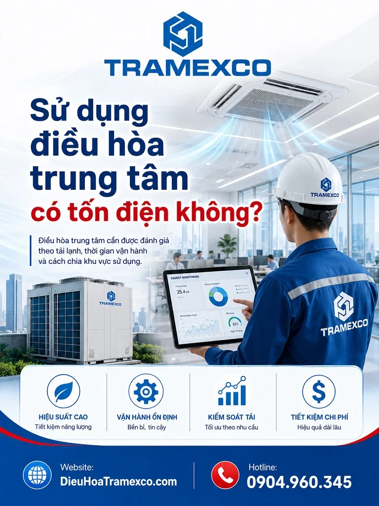 Kỹ sư tư vấn điện năng tiêu thụ của hệ thống điều hòa trung tâm