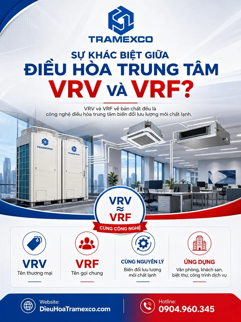 Kỹ sư tư vấn phân biệt hệ điều hòa trung tâm VRV và VRF