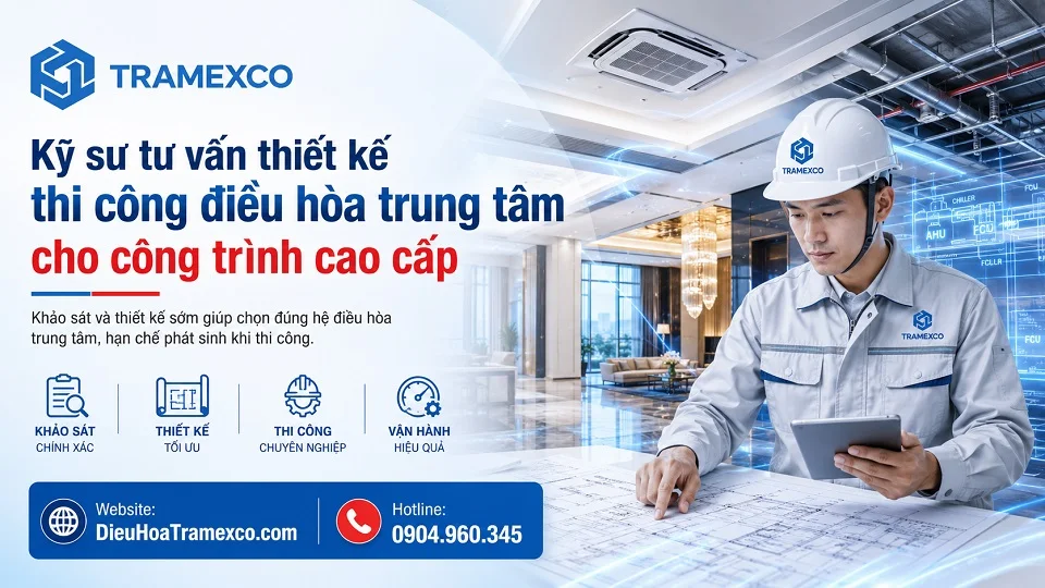 Kỹ sư tư vấn thiết kế thi công điều hòa trung tâm cho công trình cao cấp