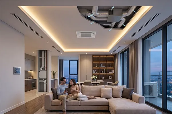 Căn hộ hiện đại sử dụng hệ thống làm mát đồng bộ