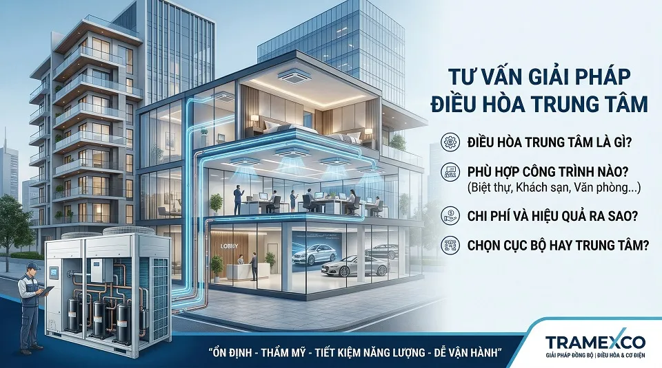 Tư vấn lựa chọn điều hòa trung tâm cho biệt thự, văn phòng, khách sạn và công trình hiện đại