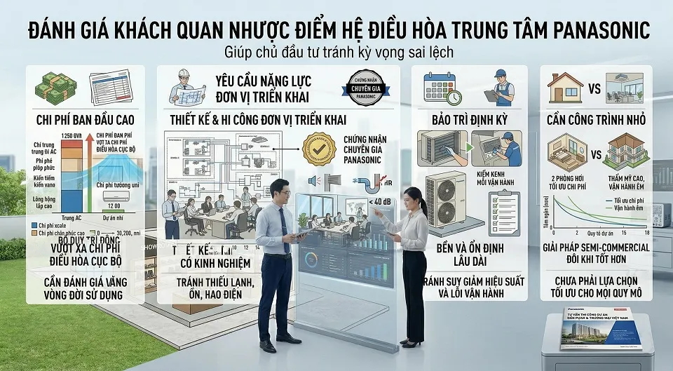Ưu nhược điểm điều hòa trung tâm Panasonic trong thực tế công trình