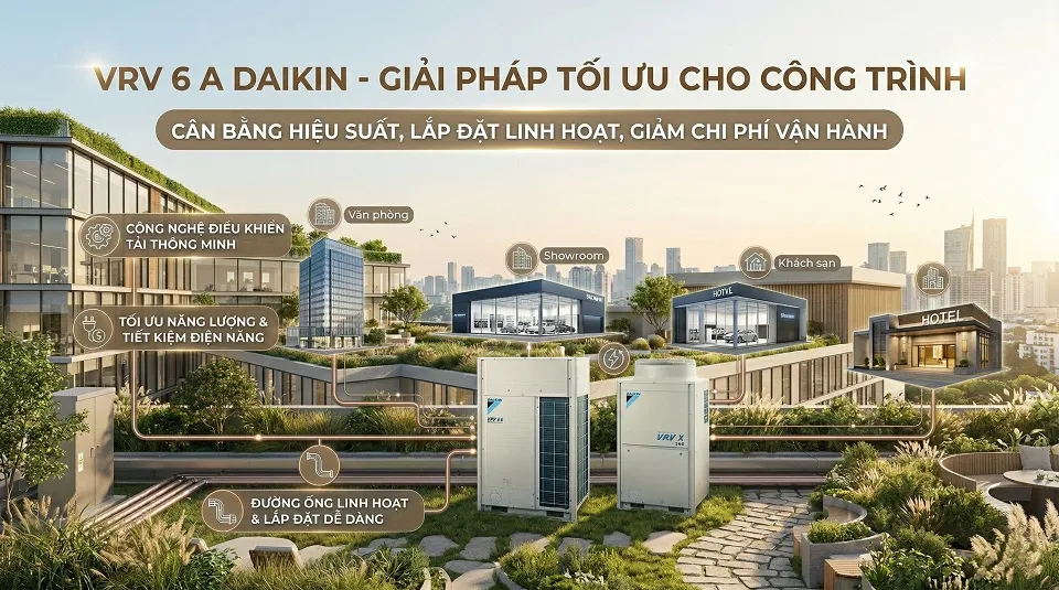 VRV 6 A Daikin và VRV 6 X Daikin cho công trình thương mại
