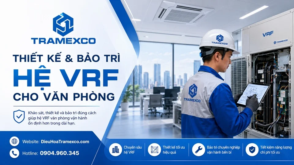 Kỹ thuật viên kiểm tra thiết kế và bảo trì hệ VRF cho văn phòng